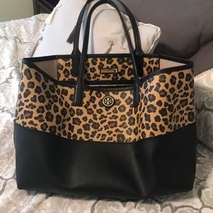 Leopard print TB tote